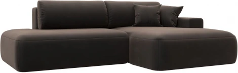 Диван угловой Лига-036 НПБ Модерн правый угол (Коричневый/Велюр) Лига Диванов арт.121411