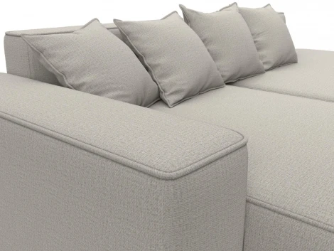 Диван угловой Лига-065 угол левый (ДСП/Пластик/Рогожка/Бежевый) Лига Диванов 129797L