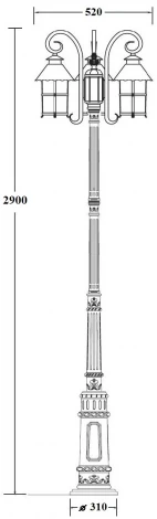 Наземный фонарь IP44 Oasis Light CAIOR 1 81510B/18 E7 Bl (220V, фонарь)
