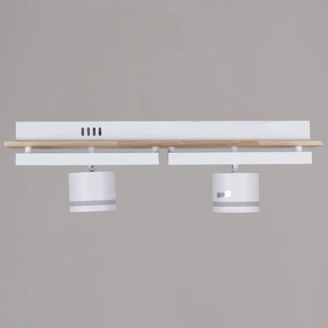 Потолочная люстра с пультом с регулировкой цветовой температуры, яркости и ночным режимом Reluce 19560-0.3-2+2 WH+WOOD