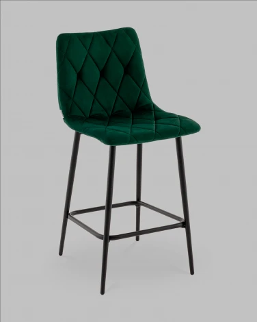 Стул полубарный Одди Diamond велюр темно-зеленый Stool Group арт.УТ000040899