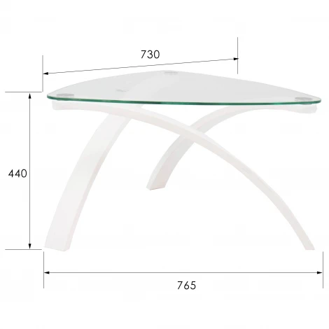 Стол журнальный Гурон 3 ясень белый Mebelik 009649