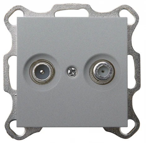 ТВ-розетка + акустическая (алюминий) Jasmart G-Classic G6205S