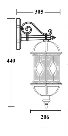 Настенный фонарь уличный IP44 Oasis Light SORENTO 92602 02 cover Bl (220V, фонарь)
