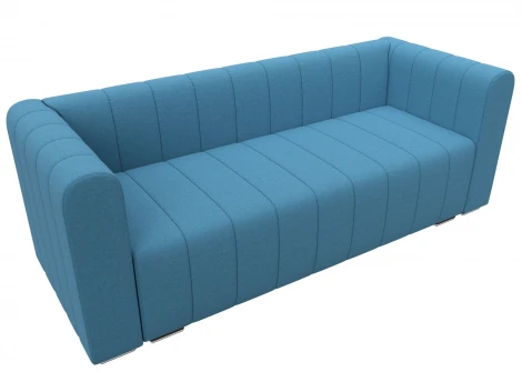 Диван прямой Лига-073 (ДСП,Фанера/Пластик/Рогожка/Голубой) Лига Диванов 129983