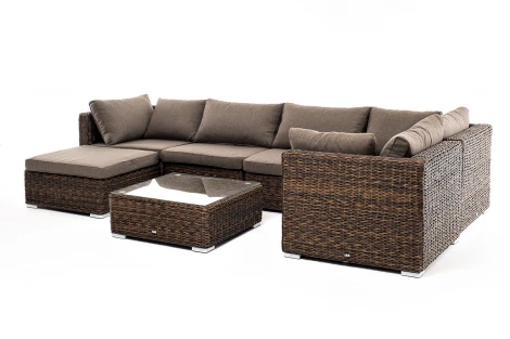 "Лунго" трансформирующаяся лаунж-зона из искусственного ротанга (гиацинт), цвет коричневый 4SIS арт.УТ-00005402