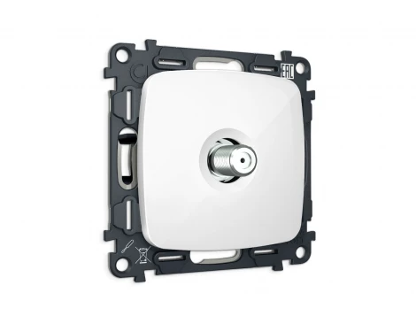 Комплект механизма ТВ-розетки SAT встраиваемый (белый глянец) Ambrella Volt QUANT MO113050