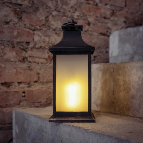 Светодиодный Фонарь Желтый с Эффектом Пламени Огня и Свечой на Батарейках