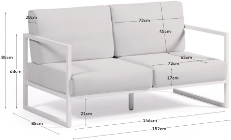 Диван уличный La Forma (ex Julia Grup) Comova (Белый/ Полипропилен,Пена,Алюминий,Металл,Искусственные волокна)