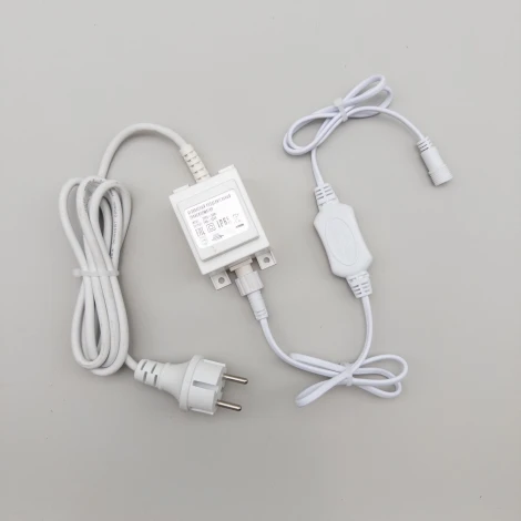 Трансформатор 30W с выпрямителем для Нитей 24В, до 600 LED, провод белый каучук, IP65 Laitcom PTR30-3A-W