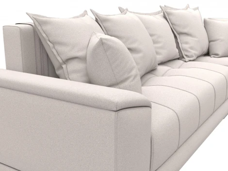 Диван угловой НордСтар правый угол (ДСП,Брус/Пластик/Замша/Бежевый) Лига Диванов 128213