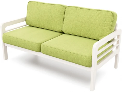 Диван Arsko прямой Бергер Б беленый дуб рогожка зеленая