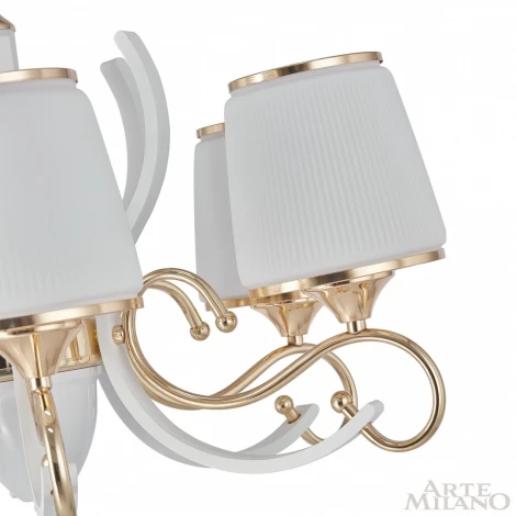 Подвесная люстра Arte Milano Florentia-3857 303857/8 Wh/Gd (220V, на цепи)