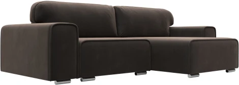 Диван угловой Лига-029 правый угол (Коричневый/Велюр) Лига Диванов арт.121927