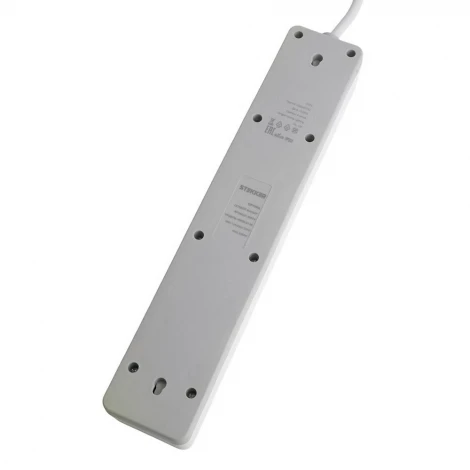 Сетевой фильтр 5-и местный с заземлением 5 метров (белый) Stekker Optima 50094