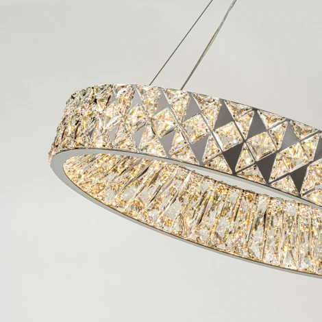 Подвесная люстра светодиодная хрустальная с пультом с регулировкой цветовой температуры Modelux ML.335.600 CR