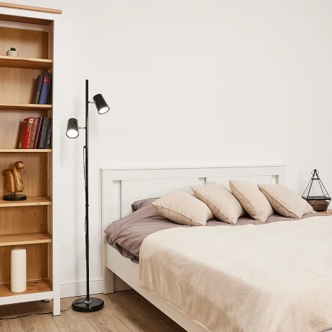 Торшер светодиодный, 2х6W, сенсорный выключатель, диммер, черный Uniel ULM-T600 2х6W/4500K/DIM BLACK