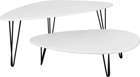 Стол журнальный Престон белый бетон/черный от фабрики Mebelik