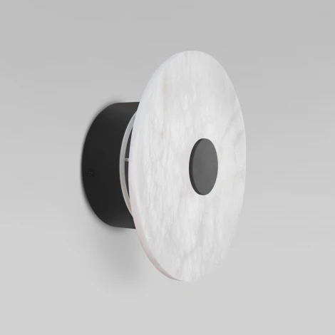 Светодиодный настенный светильник Eurosvet Thasos 40340 LED черный с мраморным рассеивателем (220V, круглые)