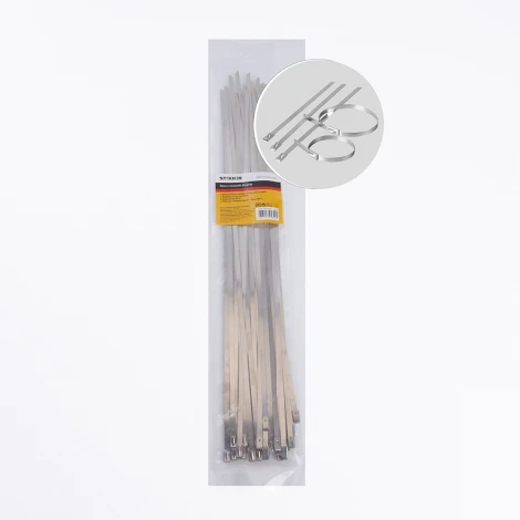 Хомут стальной 4,6х400мм серый 25 шт. Stekker 32798