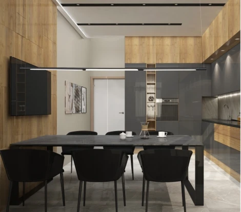 Подвесной светильник Crystal Lux LARGO SP33W L1770 BLACK (LED, 220V, на тросе)