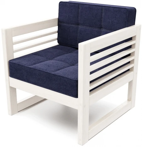 Кресло Arsko Сега беленый дуб рогожка синяя