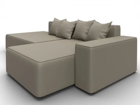 Диван угловой Лига-079 угол правый (ДСП/Пластик/Экокожа/Бежевый) Лига Диванов 129816