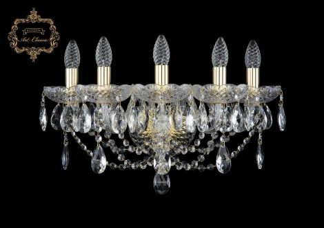 Бра Art Classic 10.12 10.12.5.165.XL.Gd.Sp (220V, хрусталь, подвески, подсвечник, свеча)