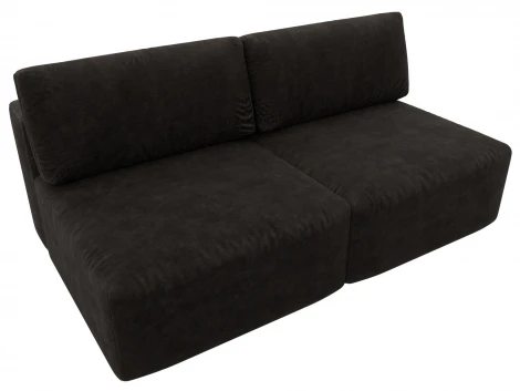 Диван прямой модульный Лига-060 НПБ (ЛДСП,Брус,Фанера/Пластик/Велюр/Коричневый) Лига Диванов 129473