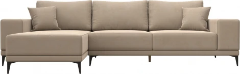 Диван угловой Льюес левый (Бежевый/Велюр) Лига Диванов арт.122396L