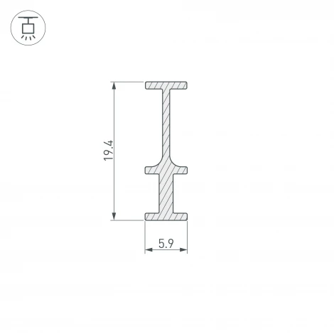 Профиль-держатель FOLED-RAIL-2000 (Алюминий) 025232 Arlight FOLED