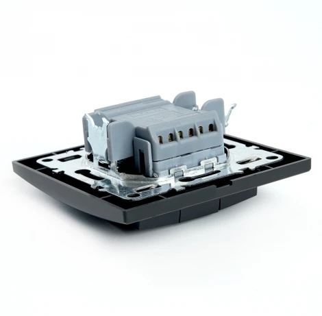 Выключатель трехклавишный (черный) Stekker Эрна 39924