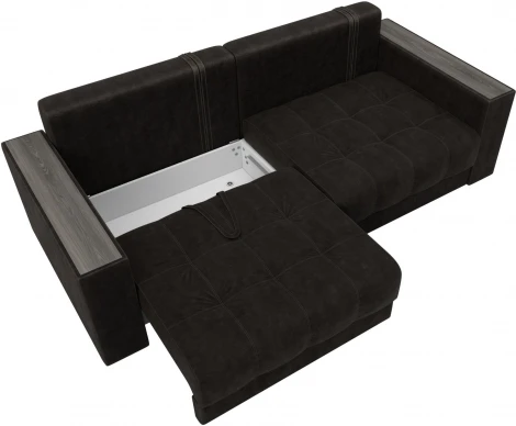 Диван прямой с декором Лига-049 НПБ Лига Диванов (Велюр) арт.128397