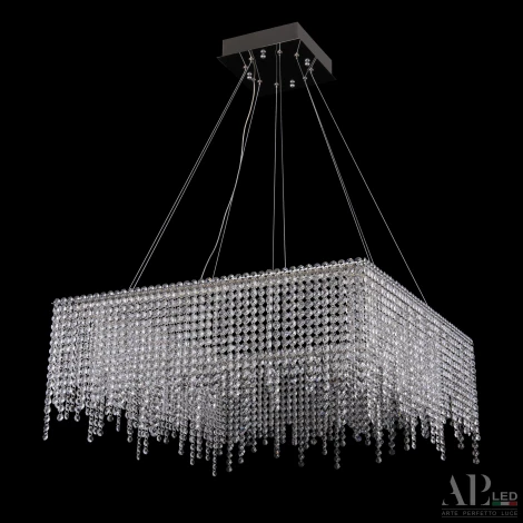 Подвесная люстра светодиодная APL LED Sicilia SH04.71.B.Ni.4000 (220V, хрусталь, на тросе)