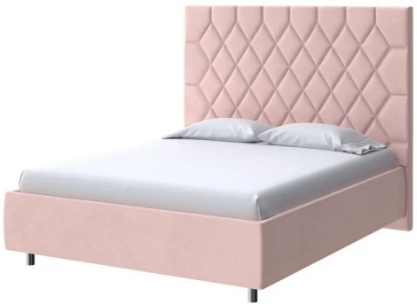 PROxSON Кровать Rhomby без основания (Ткань: Велюр Ultra Розовый мусс) 140x200