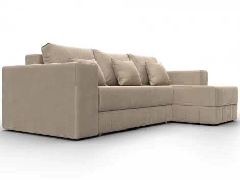 Диван угловой Лига-076 угол универсальный (ДСП/Пластик/Велюр/Бежевый) Лига Диванов 129840