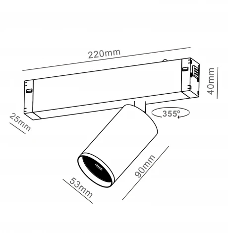 Трековый светильник однофазный Imex Smart Line 220В GU10 10Вт черный IL.0050.5010-GU10-BK