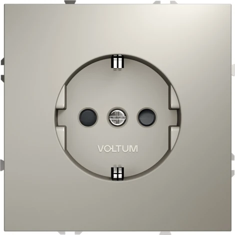 Розетка с заземлением и шторками (кашемир) Voltum S70 VLS040203