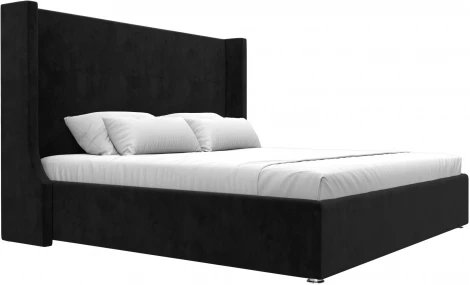 Кровать интерьерная Ларго 200 (Черный/Велюр) Лига Диванов арт.120750