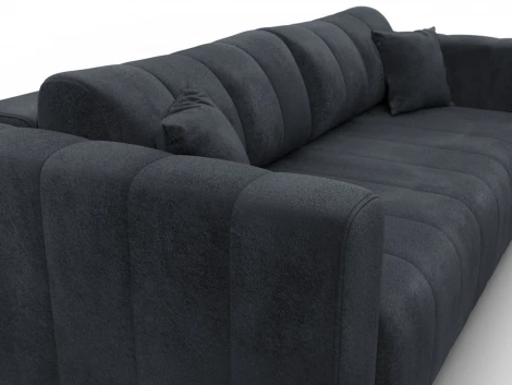 Диван прямой Лига-062 НПБ (ДСП,Фанера,ХДФ/Пластик/Велюр/Темно-серый) Лига Диванов 130279