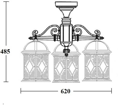 Потолочный светильник уличный Oasis Light SORENTO 92670A/3 Bl (220V, фонарь, IP44)
