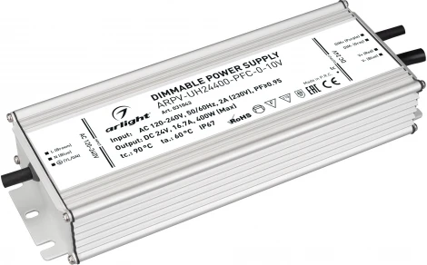 Блок питания ARPV-UH24400-PFC-0-10V (24V, 16.7A, 400W) (IP67 Металл) 031043 Arlight ARPV