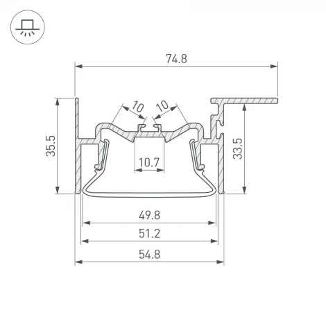Профиль FOLED-50-CEIL-SIDE-2000 (Arlight, Алюминий) 035770