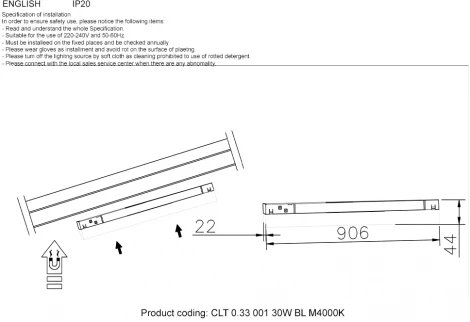 Трековый светильник магнитный светодиодный CLT 0.33 001 30W BL M4000K Crystal Lux (220V)