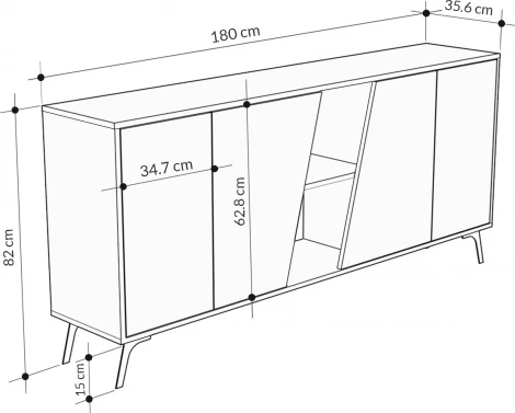 Комод FIONA CONSOLE 180 (ЛДСП) LEVE