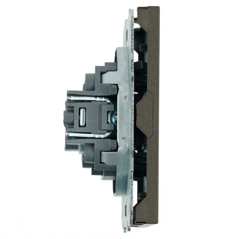 ТВ-розетка (антрацит, soft touch) Stekker Эмили 49927