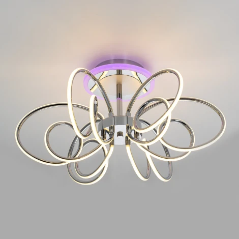 Потолочная люстра RGB на штанге Citilux Salma Smart CL224A161 (LED, 220V, голосовое управление, пульт управления, управление смартфоном, умный дом - Алиса, Маруся, Экосистема Сбер)