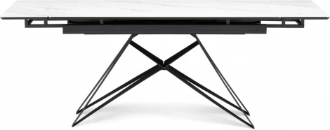 Керамический стол Notta Блэкберн 140(200)х80х75 белый мрамор snow white / черный арт.612170