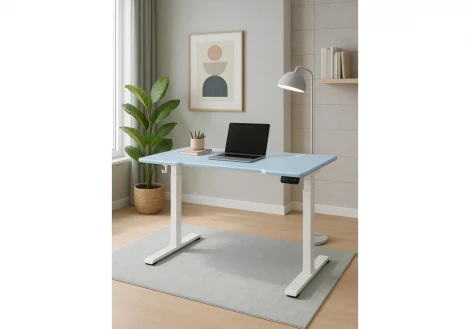 Компьютерный стол Notta Маркос 140х80 голубой / белый