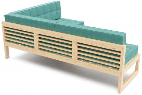 Диван Arsko угловой Сега У сосна рогожка бирюзовая